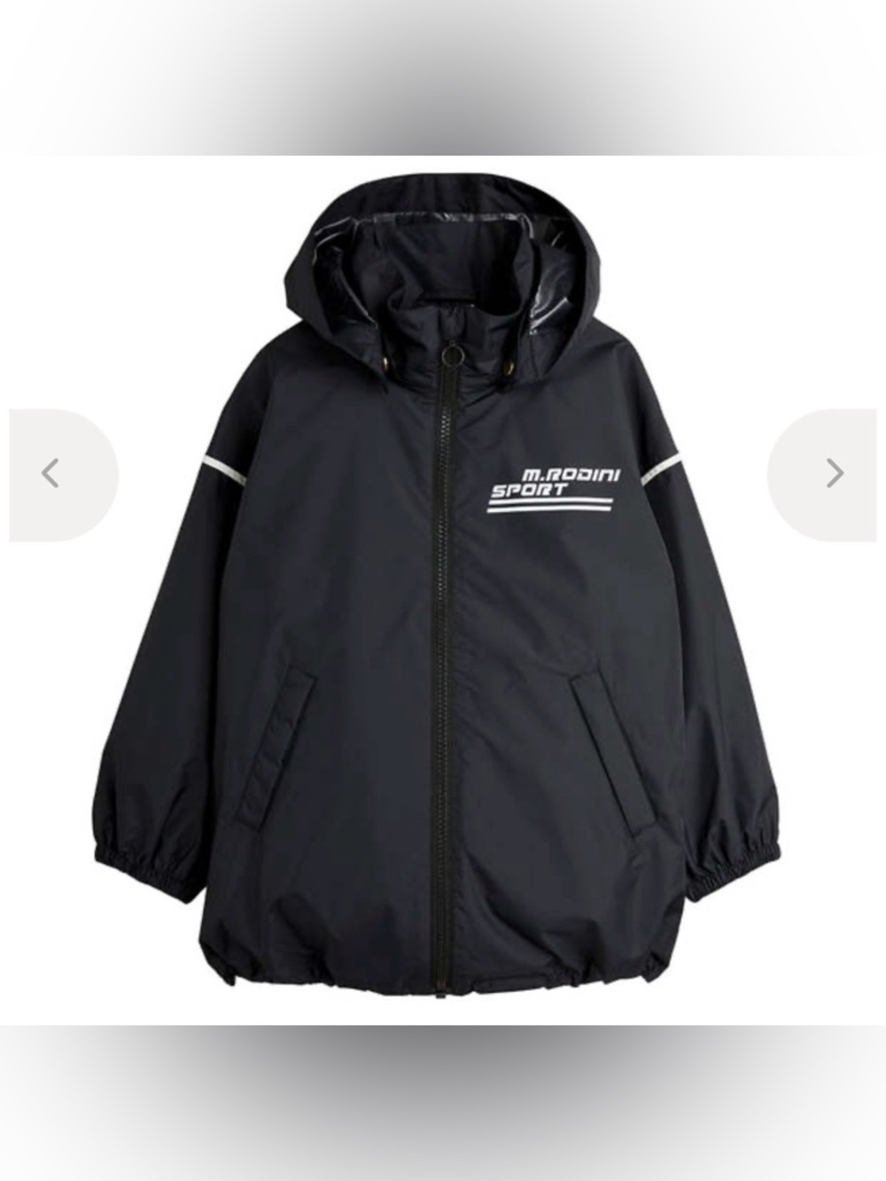 Mini Rodini Sport Kids windbreaker rain jacket coat black sie 7-9 NEW